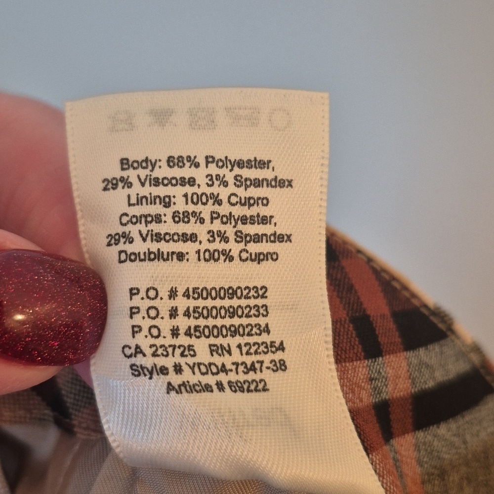 NWT Wilfred Aritzia Plaid Mini Skirt Brown Beige Preppy Dark Academia Size 00 - Picture 11 of 11